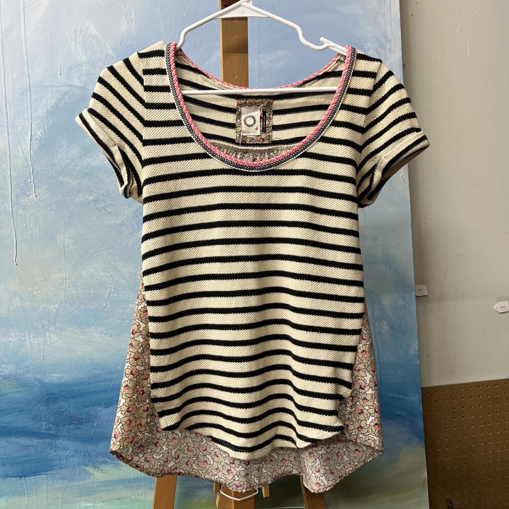 anthropologie akemi kin top Mixed Media Print Shirt Size XS